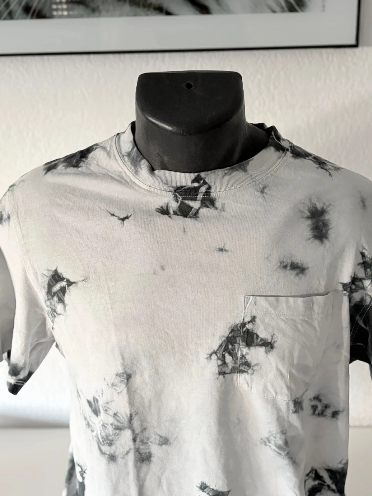 T-shirt Umbro Style Streetwear Vintage – Maat XS – Tie-Dye Grijs & Zwart – photo 5